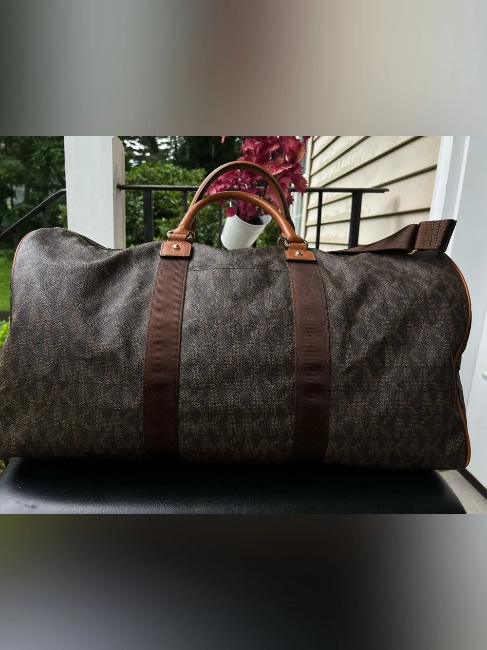 Michael Kors Dark Brown Monogram Weekend Duffle bag